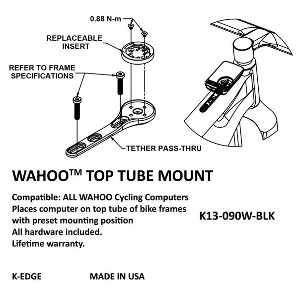 K-EDGE Wahoo Top Tube Mount - Black