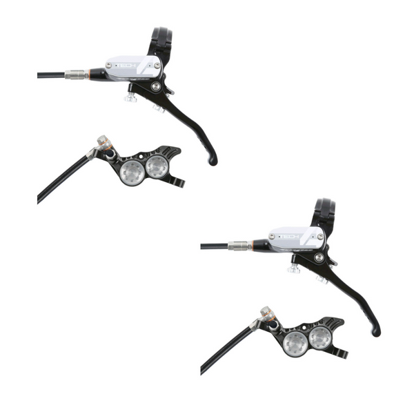 Hope Tech 4 V4 Brakeset, Front & Rear, Black/Silver
