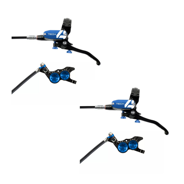 Hope Tech 4 E4 Brakeset, Front & Rear, Blue