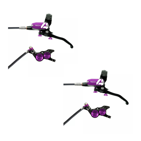 Hope Tech 4 E4 Brakeset, Front & Rear, Purple