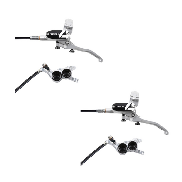Hope Tech 4 V4 Brakeset, Front & Rear, Silver/Black