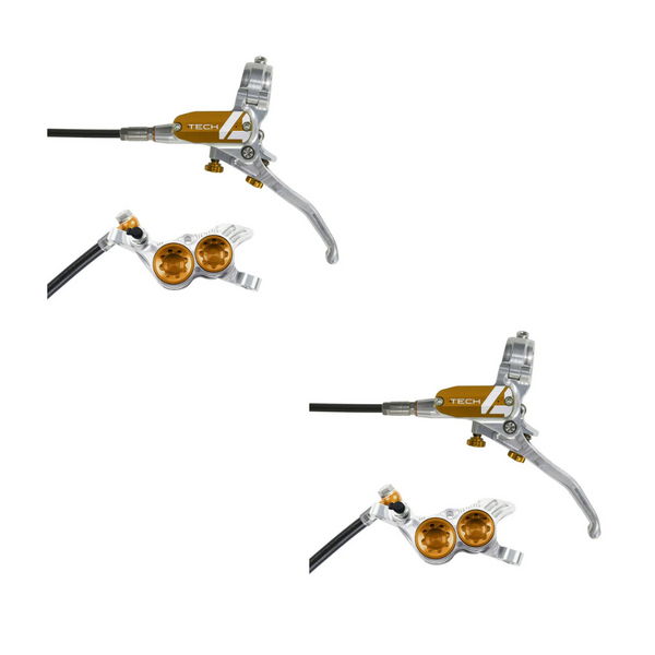 Hope Tech 4 V4 Brakeset, Front & Rear, Silver/Bronze