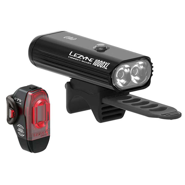 Lezyne Connect Smart 1000XL/KTV Pro Smart Headlight/Taillight Set - Black