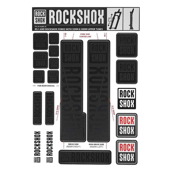 RockShox Fork Decal Kit - 30/32mm/RS1 Stealth Black