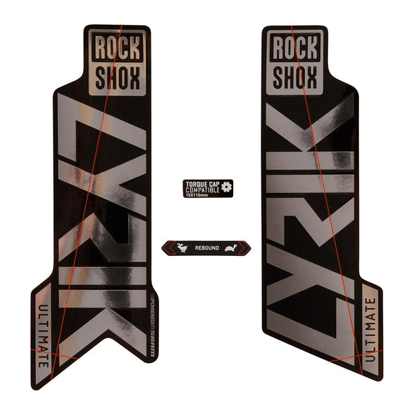 Rockshox Fork Decal Kit - Lyrik Ultimate 27.5"/29" Gloss Polar Foil/High Gloss BLK