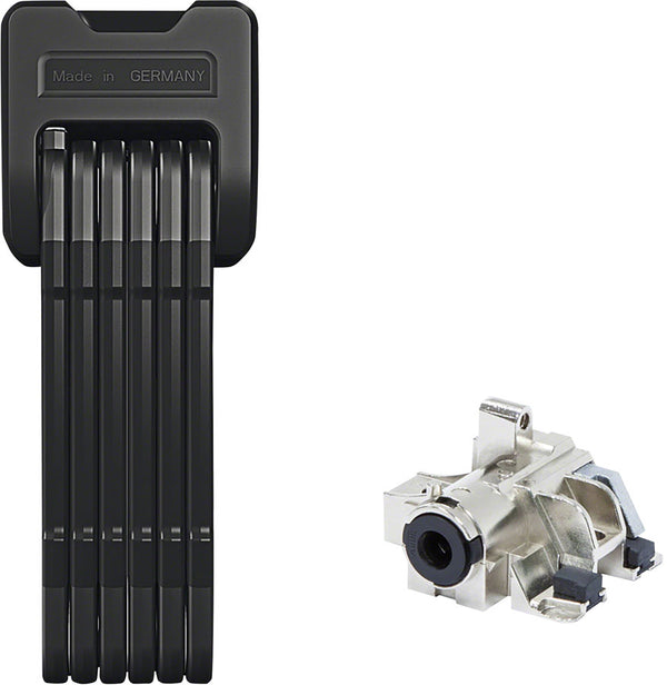 Abus Bordo 6405/85 Folding Lock: Black Plus Battery Frame 85cm