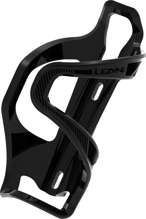 Lezyne Flow SL Water Bottle Cage - Left Side Entry Enhanced Graphics Black