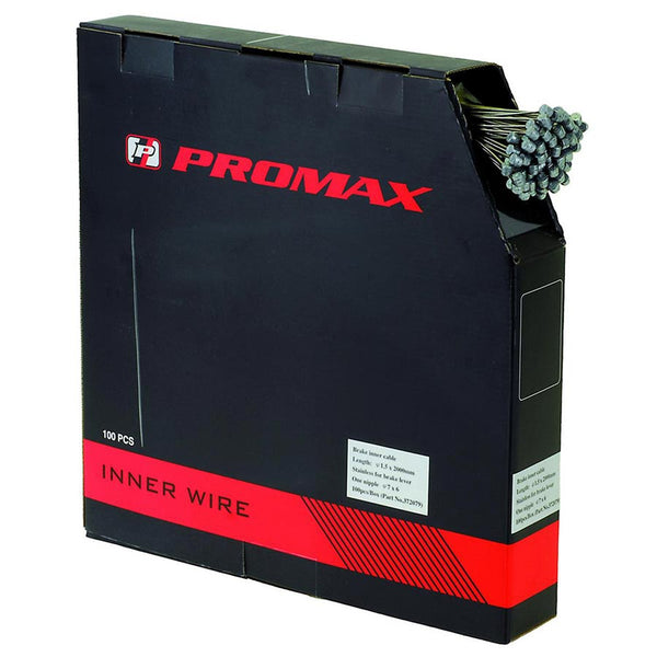 Promax 1.5mm x2000mm Box 100 Road Brake Cable 1.5mm 2000mm Stainless Steel Coating: Pre-lubed 100pcs