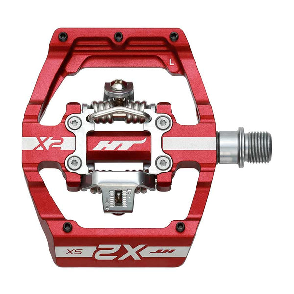 HT Pedals X2-SX Clipless Platform Pedals CrMo - Red