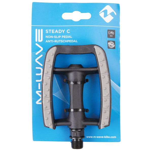 M-Wave Steady-C Platform Pedals Body: Composite Spindle: Cr-Mo 9/16 Black