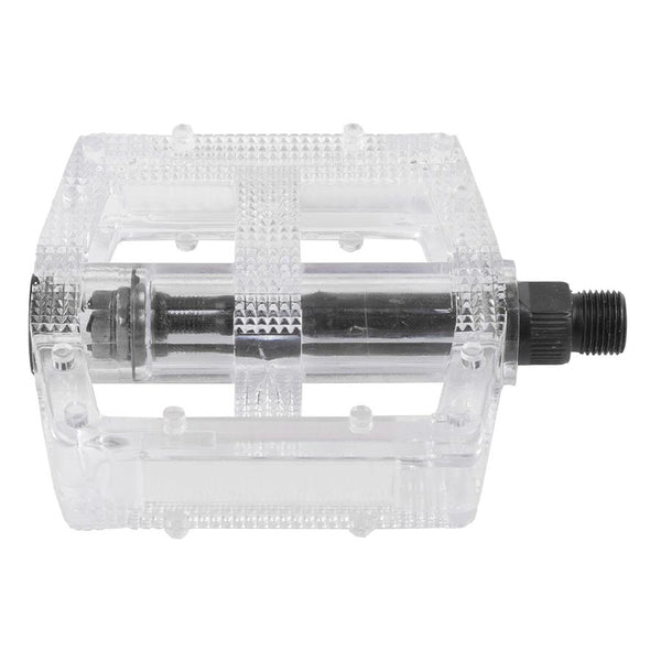 M-Wave Freedom PE Platform Pedals Body: Resin Spindle: Cr-Mo 9/16 Transparent