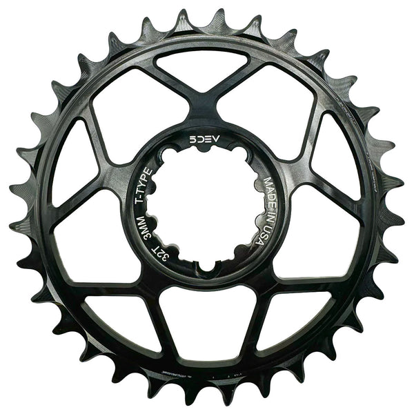 5Dev T-Type 3-Bolt Chainrings Black 30 5Dev T-Type 3-Bolt Chainrings Black 32 5Dev T-Type 3-Bolt Chainrings Black 34