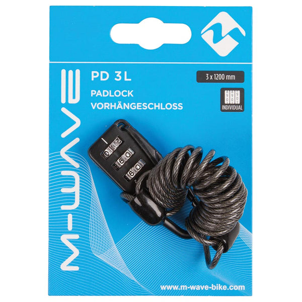 M-Wave PD 3 L Anti-Theft cable with combination lock 3x1200mm