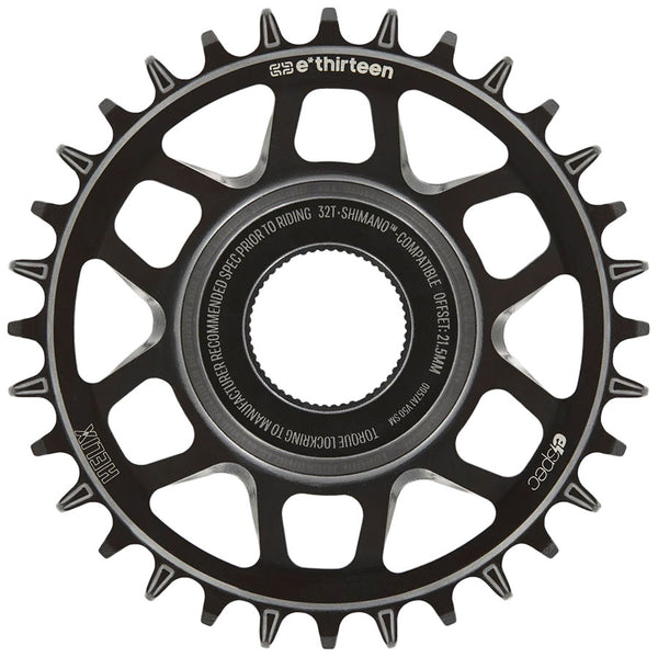 e*thirteen Helix Core e*spec  Chainring 32T Shimano Direct Mount 55mm Chainline 21.5mm Offset Shimano/Sram 11/12s Compatible BLK