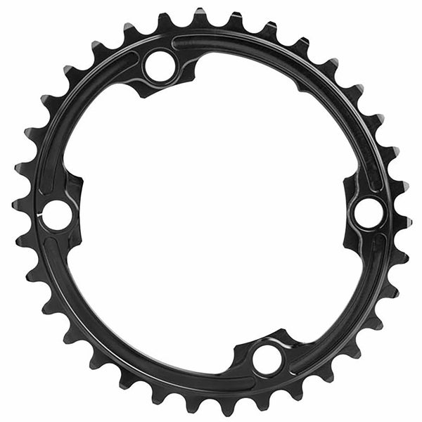 Absolute Black Premium Oval Road Chainring 4x110BCD 34T - Black