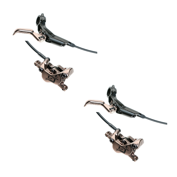 Hayes Dominion A4 Disc Brakeset, Front & Rear (1800mm Hose Each), Black/Bronze