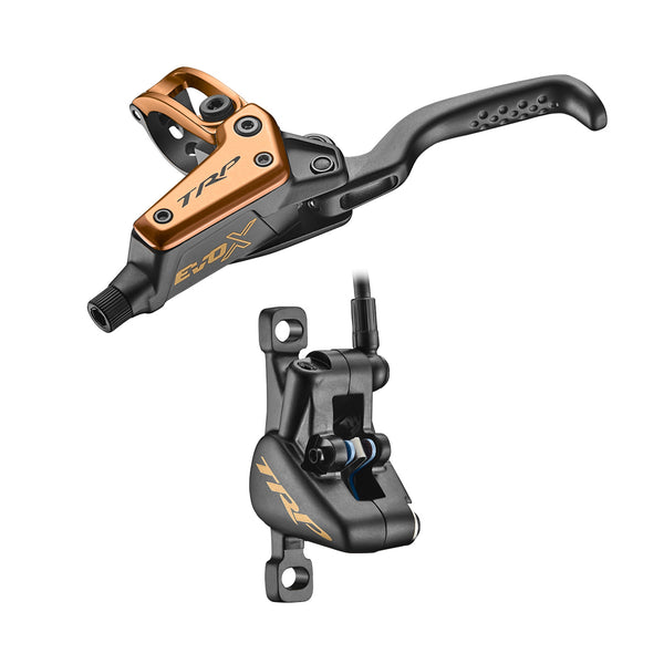 TRP EVO X HD-M9020 Disc Brake Lever - Left/Front Rear 1900mm Hose Post Mount 2-Piston Gold