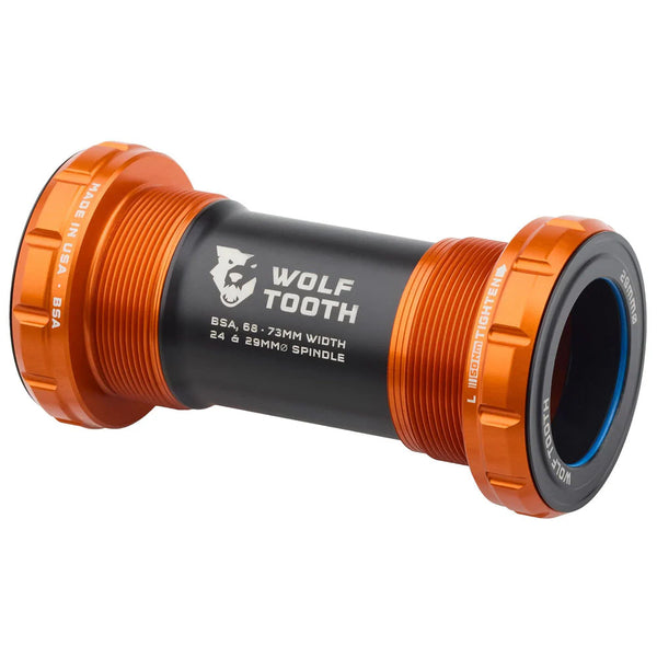 Wolf Tooth Bottom Bracket - English (BSA) 68/73mm For 29mm Spindle Orange
