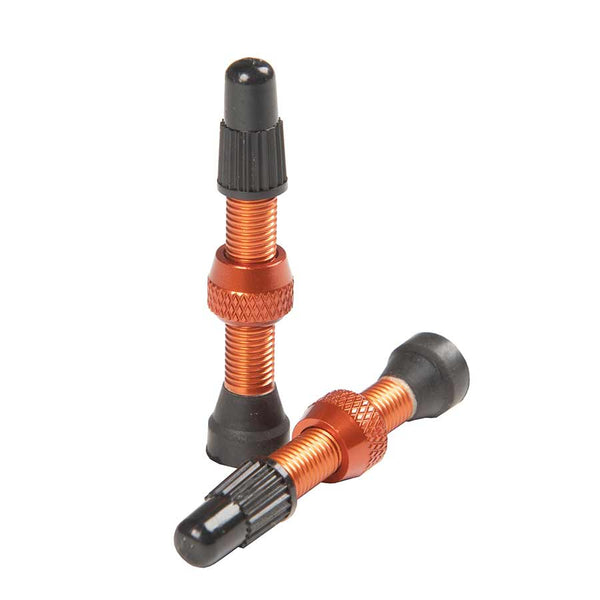 Stans Alloy Valve Stems - 35mm Pair Orange