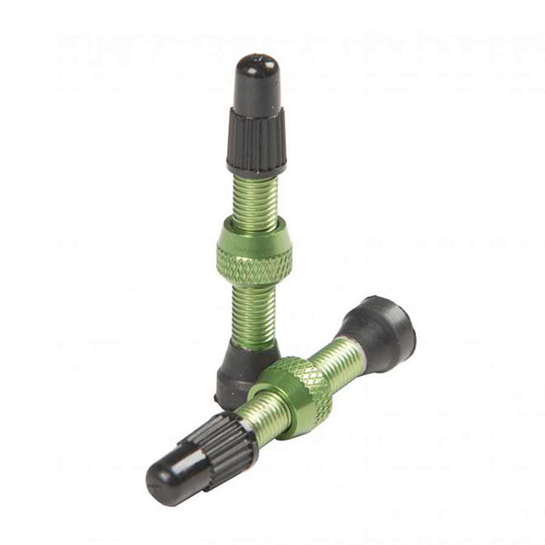 Stans Alloy Valve Stems - 35mm Pair Green