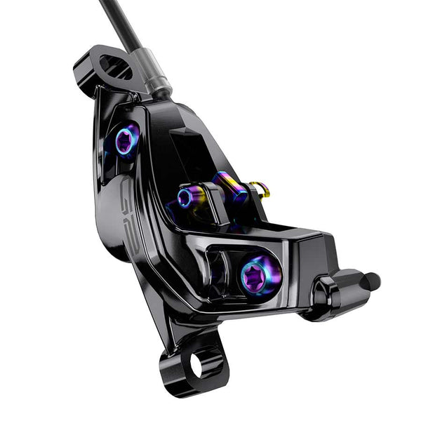 SRAM G2 Ultimate Disc Brake Caliper Assembly - Post Mount Gloss BLK Rainbow Hardware A2