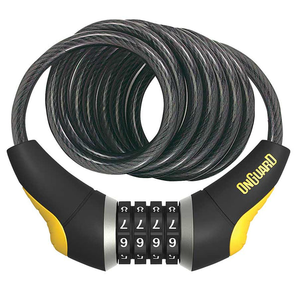 OnGuard Doberman Combo Cable Lock: 6 x 15mm Gray/Black/Yellow