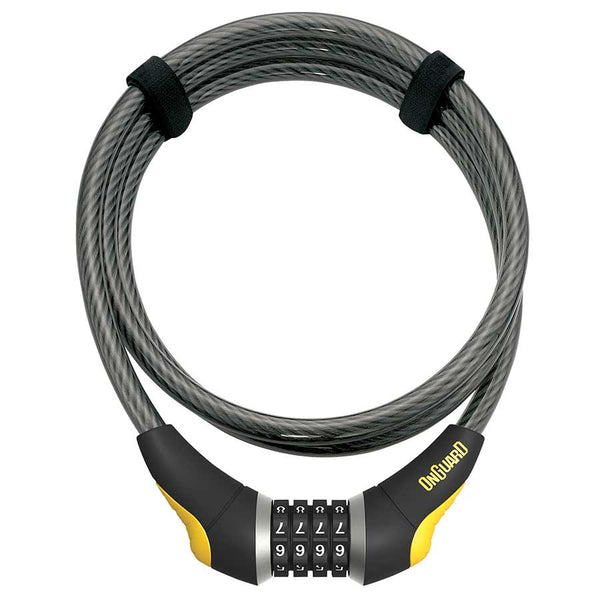 OnGuard Akita Resettable Combo Cable Lock: 6 x 12mm Gray/Yellow