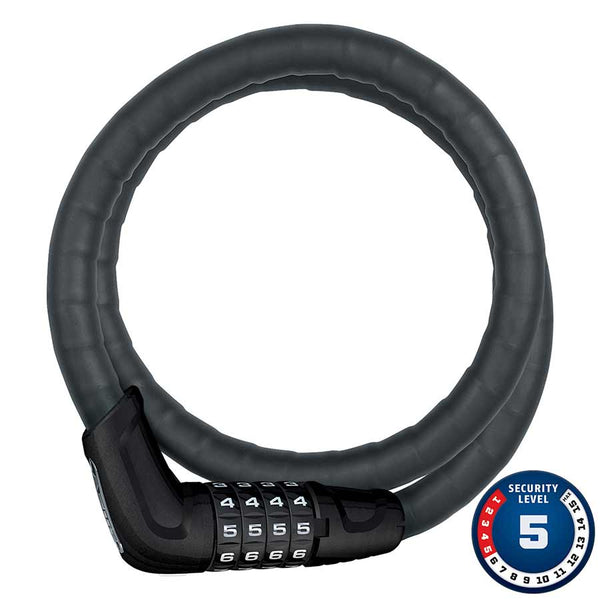 ABUS Combination Cable Lock Steel-O-Flex Tresor 6615C 85cm x 15mm With Mount BLK
