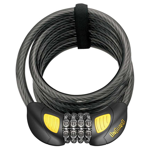 OnGuard Doberman Lighted Combo Cable Lock: 6 x 12 mm Gray/Black/Yellow