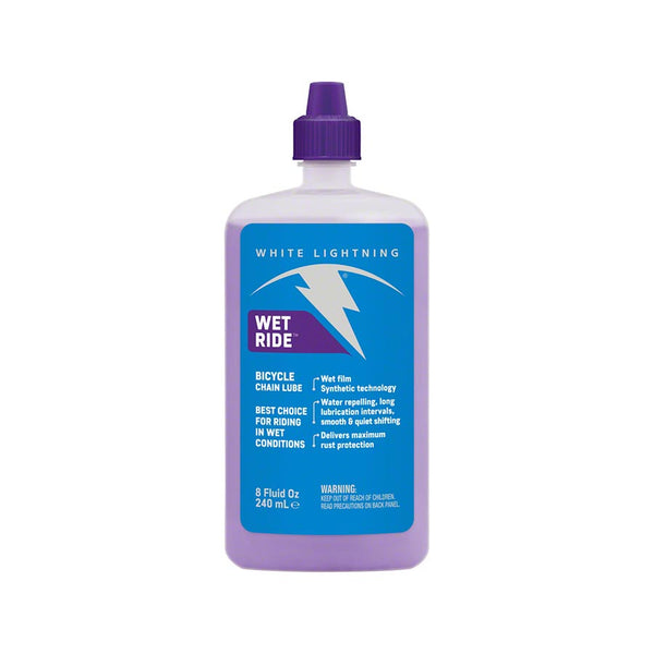 White Lightning Wet Ride Bike Chain Lube - 8oz Drip