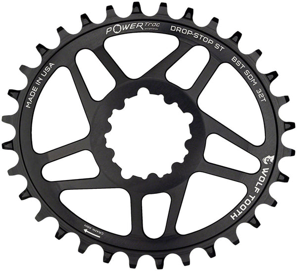 Wolf Tooth Elliptical Direct Mount Chainring - 32t SRAM Direct Mount For SRAM 3-Bolt Boost Cranks Requires Hyperglide+ Chain BLK