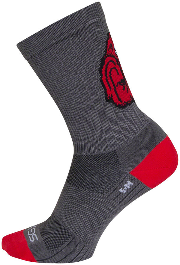 SockGuy SGX Rise and Grind Socks - 6" Gray Large/X-Large