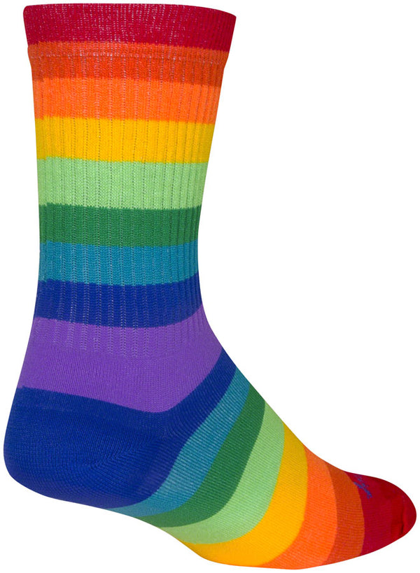 SockGuy Crew Fabulous Socks - 6" Rainbow Small/Medium