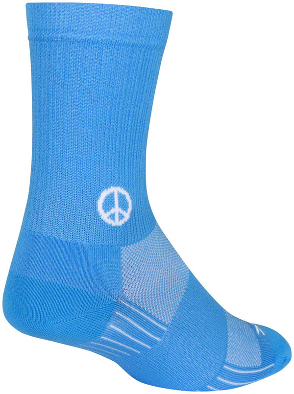SockGuy SGX Peace Now Socks - 6" Blue Small/Medium