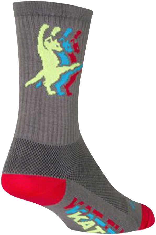 SockGuy Crew Kat-Fu Socks - 6" Gray Small/Medium
