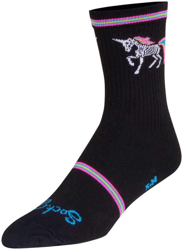 SockGuy Dark Magic Crew Socks - 6" Black/Multi Small/Medium