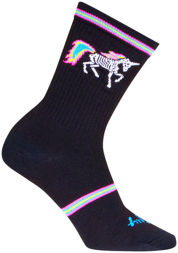 SockGuy Dark Magic Crew Socks - 6" Black/Multi Small/Medium