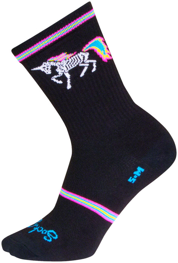 SockGuy Dark Magic Crew Socks - 6" Black/Multi Small/Medium