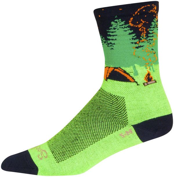 SockGuy Off the Grid Crew Socks - 6" Green/Black/Brown Large/X-Large
