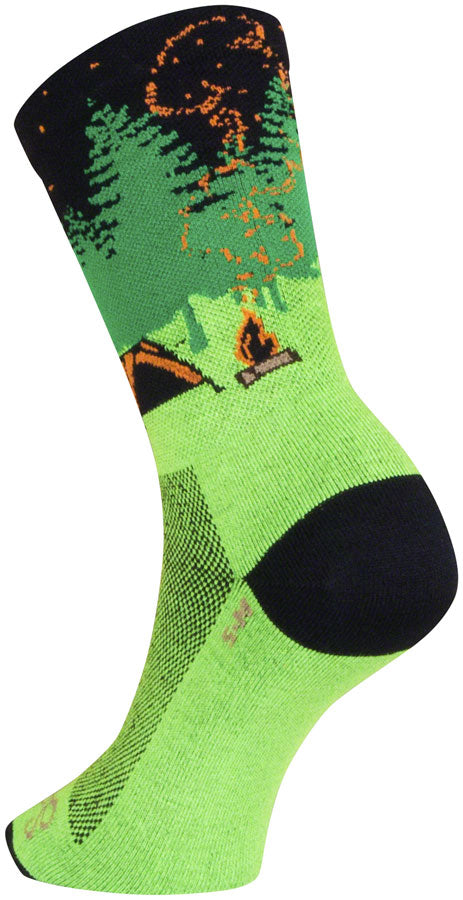 SockGuy Off the Grid Crew Socks - 6" Green/Black/Brown Large/X-Large