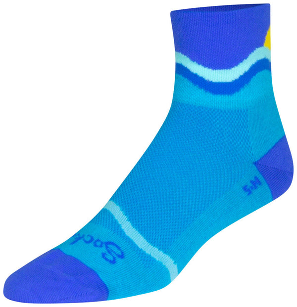 SockGuy Classic Waterworld Socks - 3" Blue Small/Medium