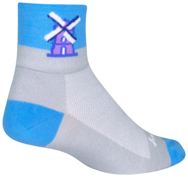 SockGuy Classic Windmills Socks - 3" White Small/Medium