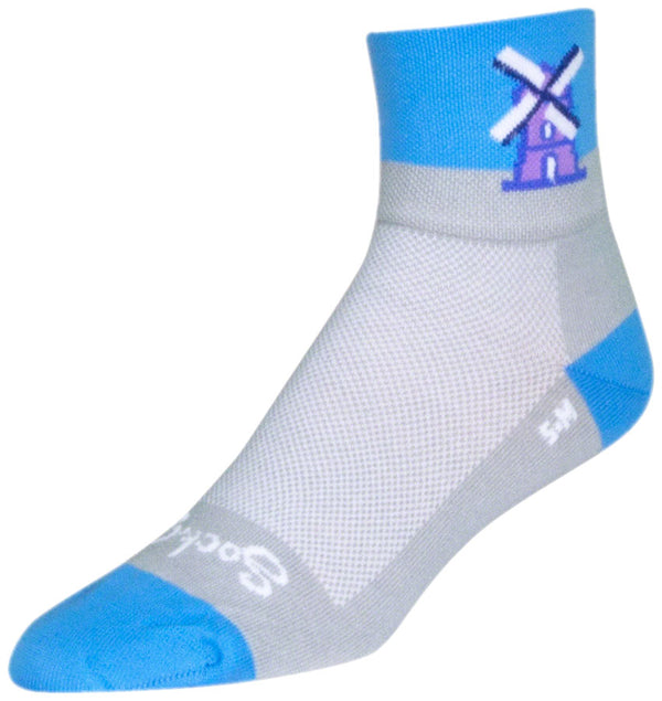 SockGuy Classic Windmills Socks - 3" White Small/Medium