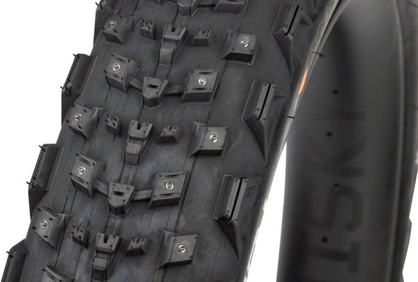 45NRTH Dillinger 4 Tire - 27.5 x 4.0 Tubeless Folding BLK 120 TPI 168 Large Concave Carbide Aluminum Studs