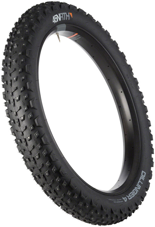 45NRTH Dillinger 4 Tire - 26 x 4 Tubeless Folding BLK 60tpi 240 Carbide Steel Studs